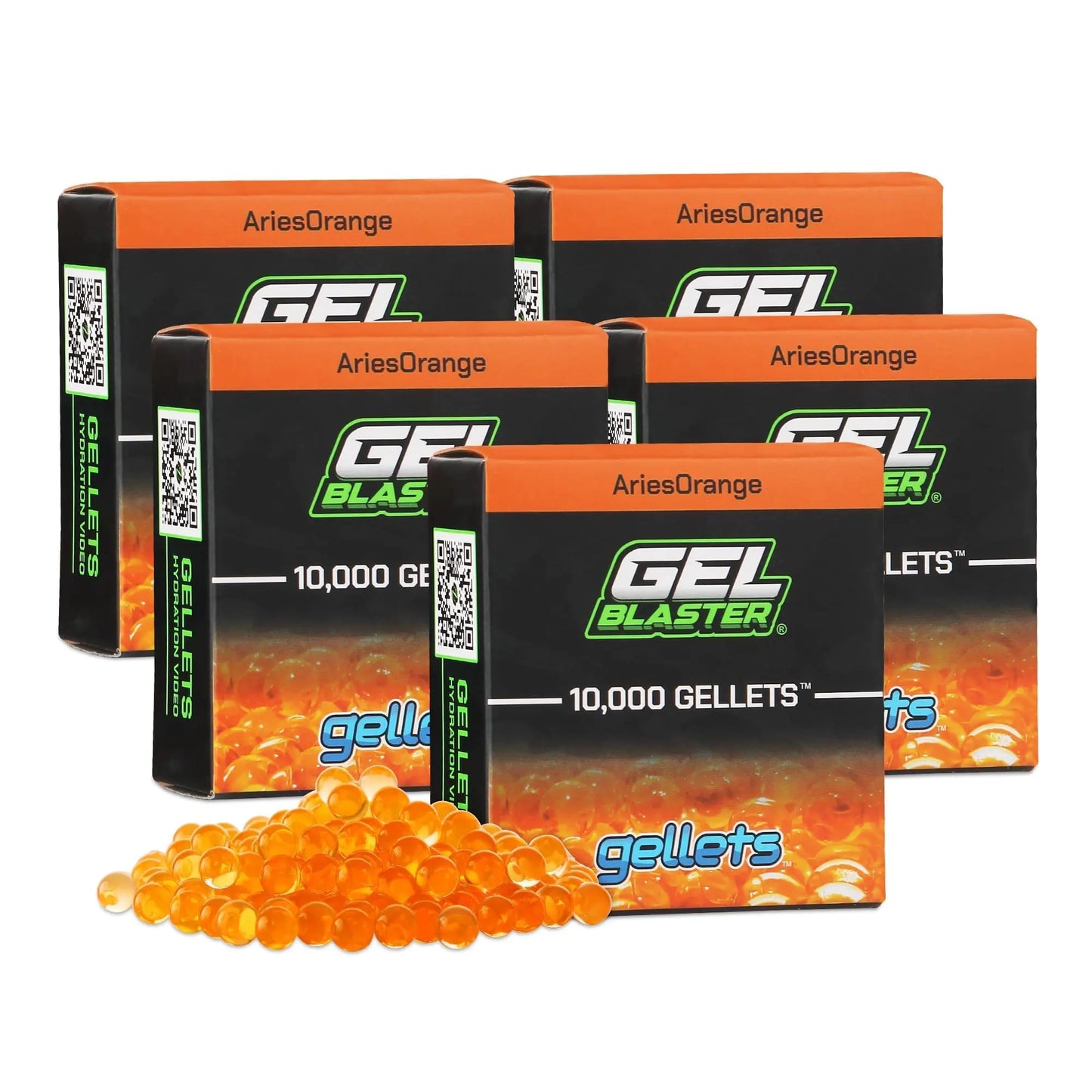 Gel Blaster Gellets Refill Ammo 50000 Orange Gellets - All-Natural Eco Friendly Non-Toxic Non-Staining & Non-Irritating Water Based Gel Balls - Made Specifically for Gel Blaster